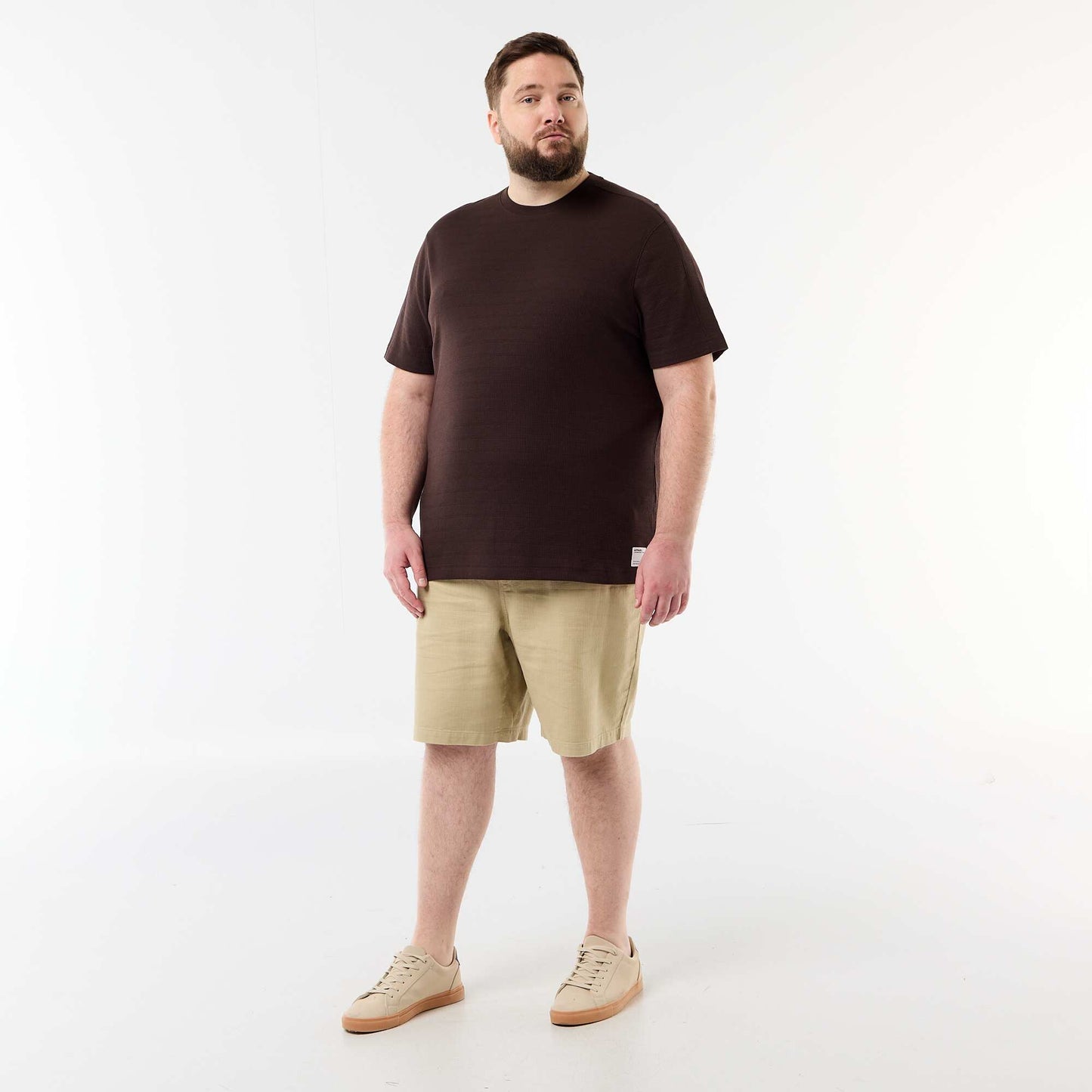 Textured Ribbed T-shirt BROWN