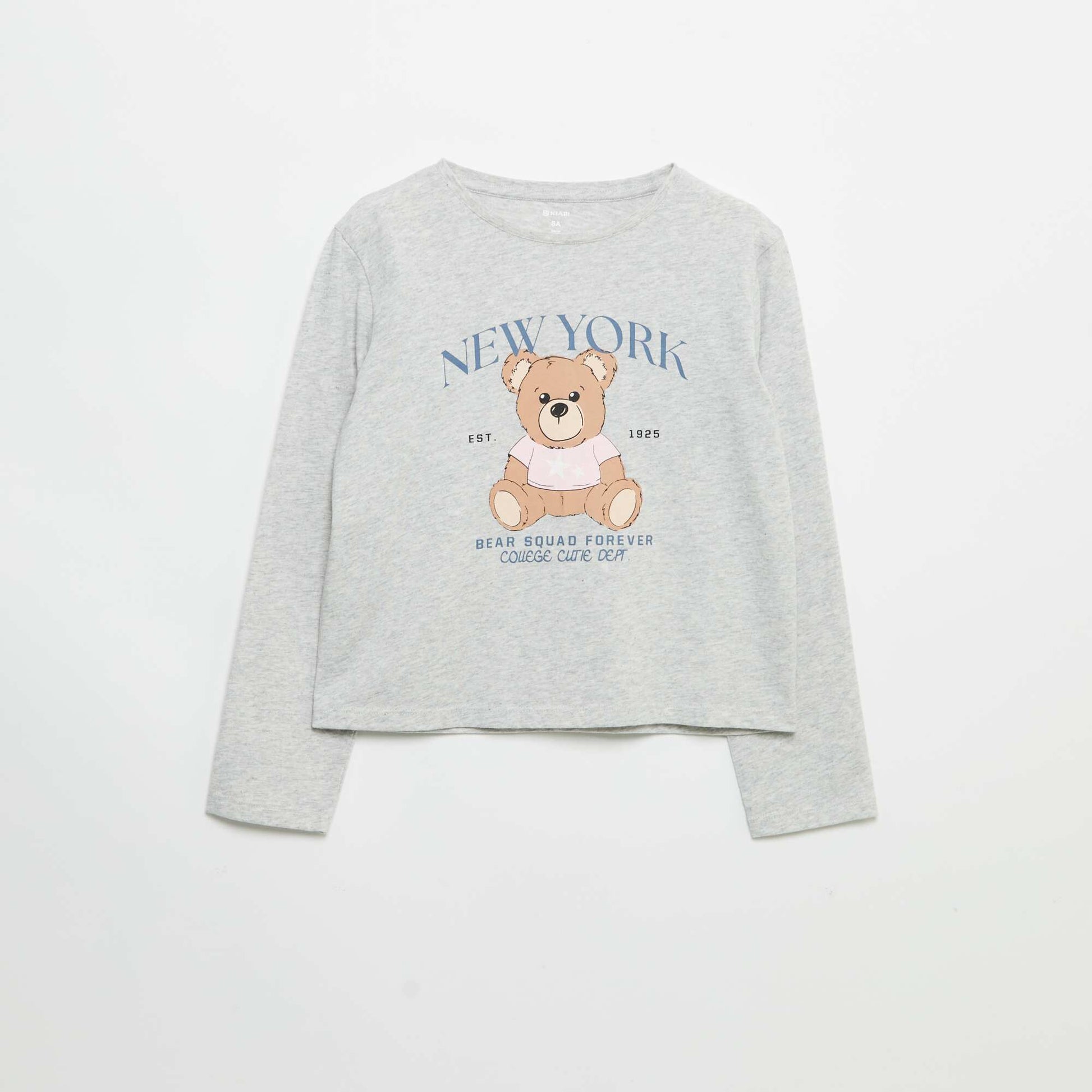 Long-sleeved T-shirt with print GREY