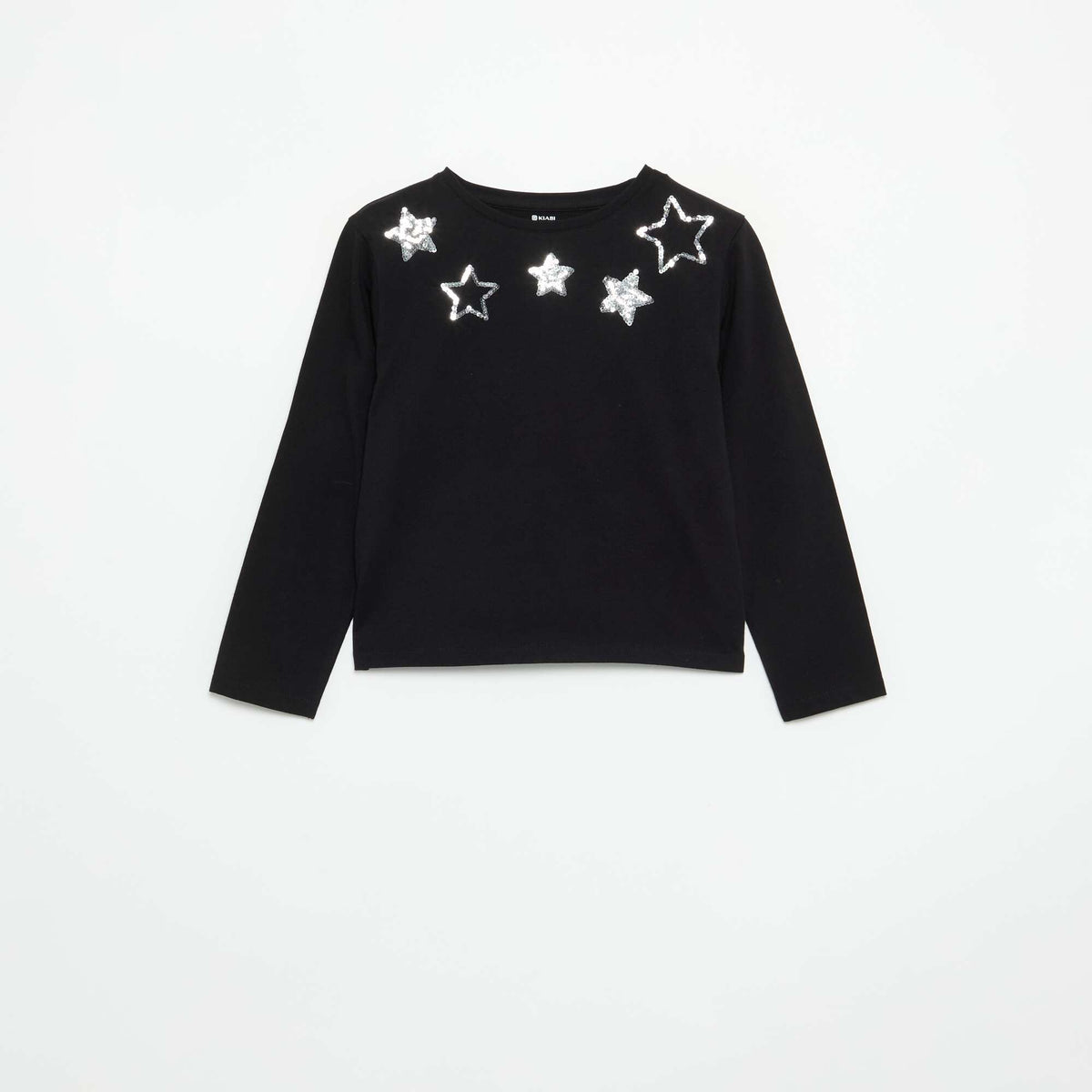 Long-sleeved T-shirt with graphic BLACK