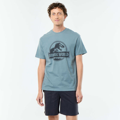 \'Jurassic Park\' T-shirt and Shorts Pyjama Set - 2 Pieces BEIGE