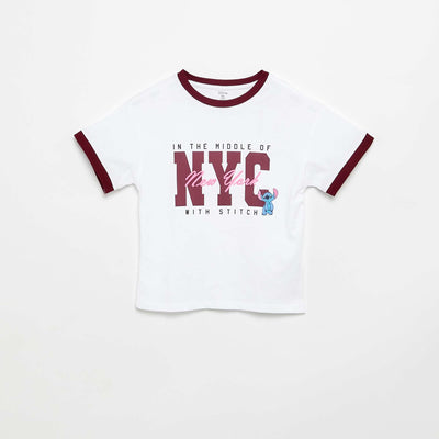 Short-sleeved 'Stitch' T-shirt WHITE