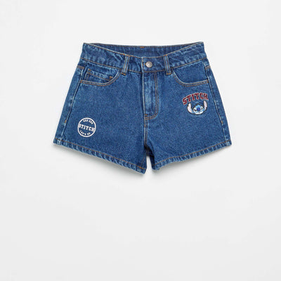 'Stitch' Denim Shorts BLUE