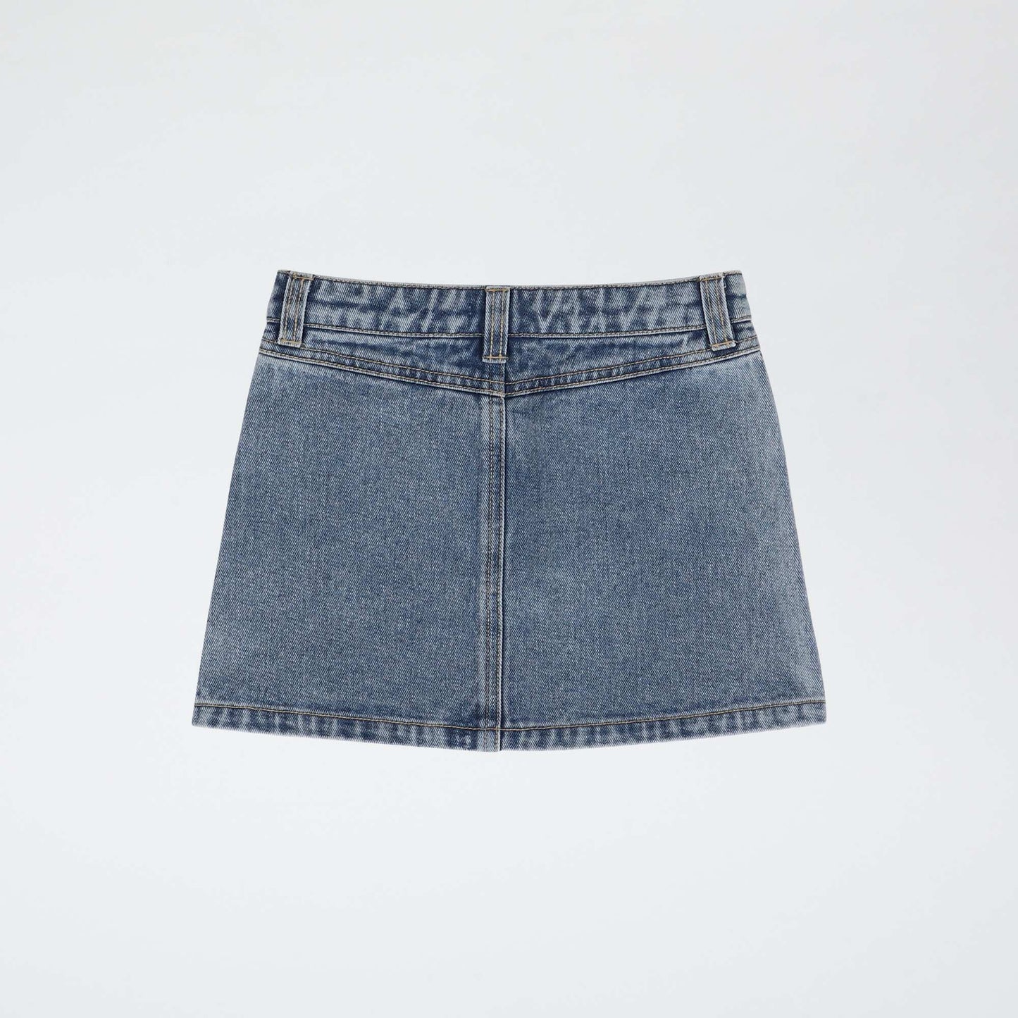 Denim skirt with embroidered 'Hello Kitty' patches BLUE