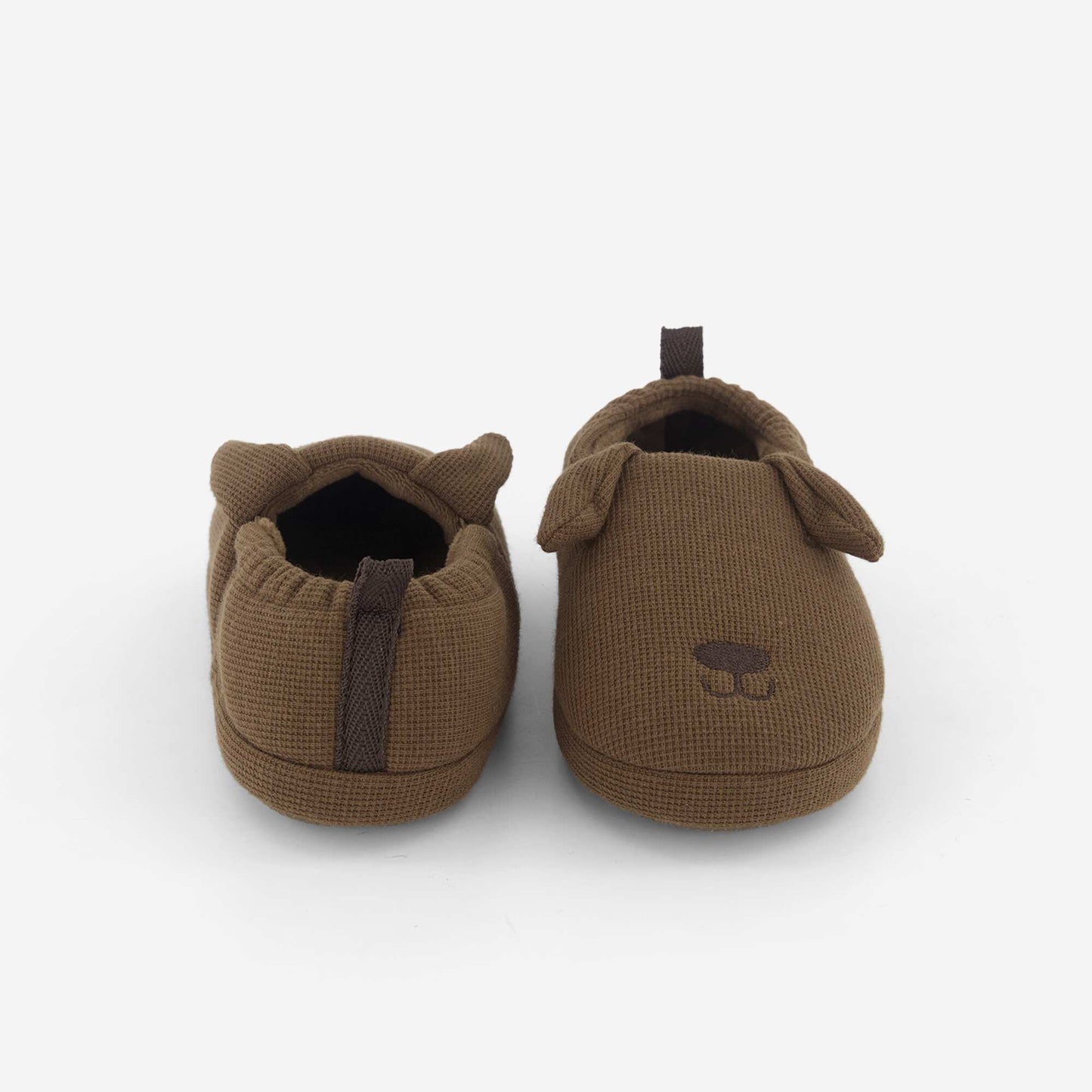 Waffle Knit Slippers BROWN
