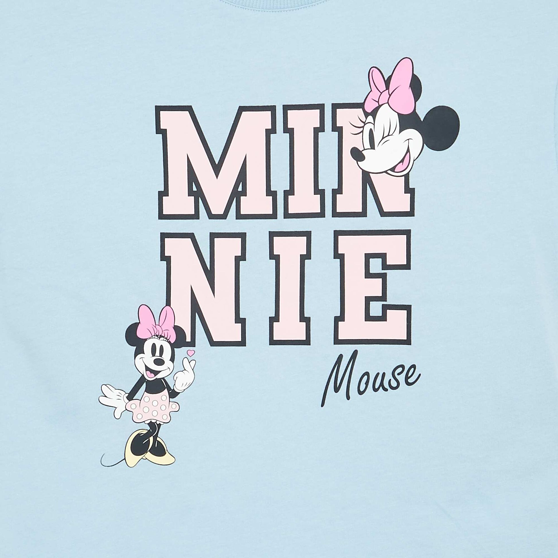 Round neck short sleeve 'Minnie' 'Disney' T-shirt BLUE
