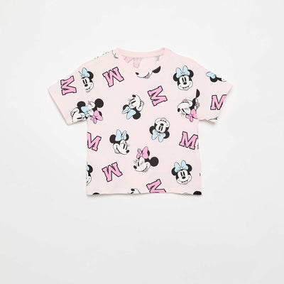 Round neck short sleeve 'Minnie' 'Disney' T-shirt PINK