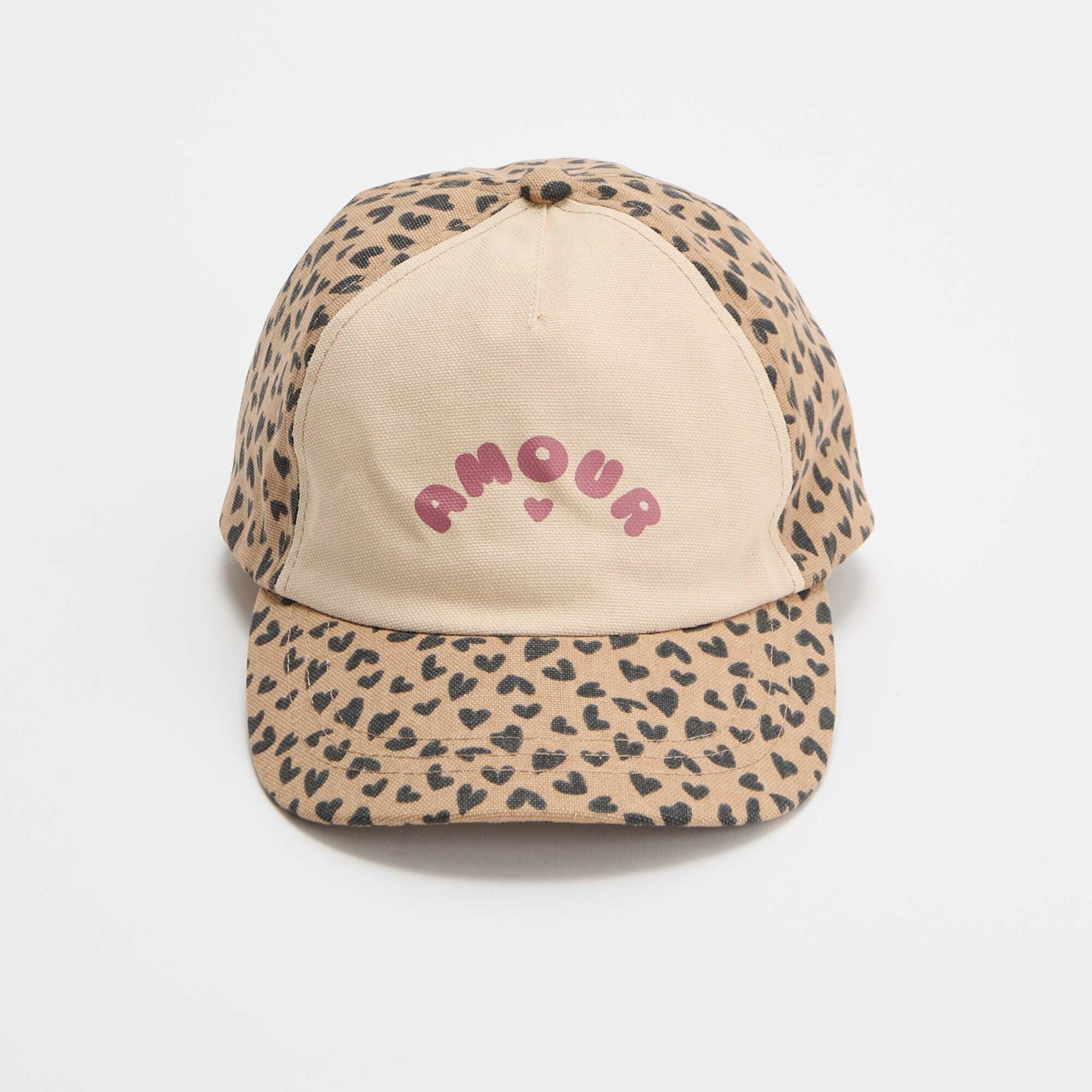 Leopard print baseball style cap BEIGE