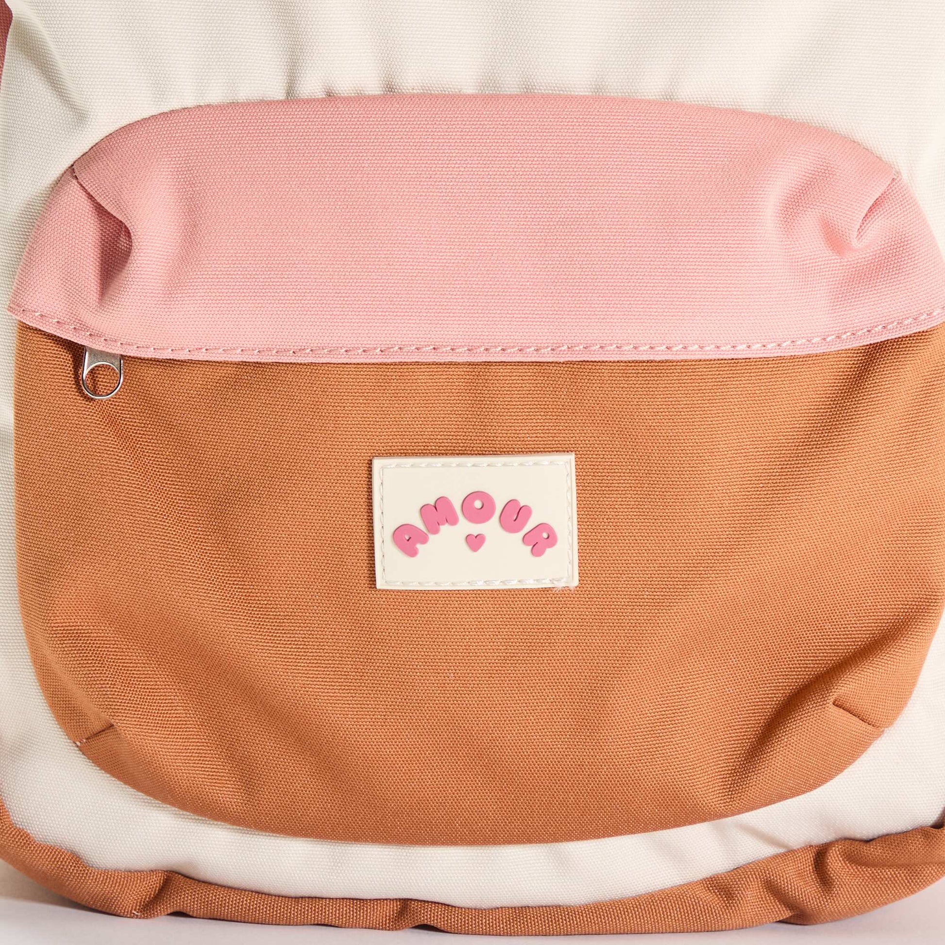 Color block backpack BEIGE