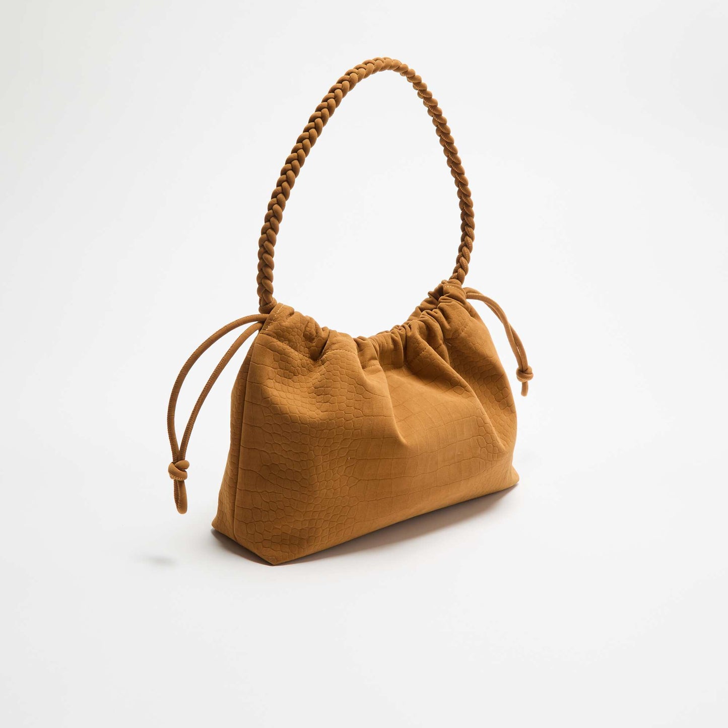 Faux Suede Bucket Bag BEIGE