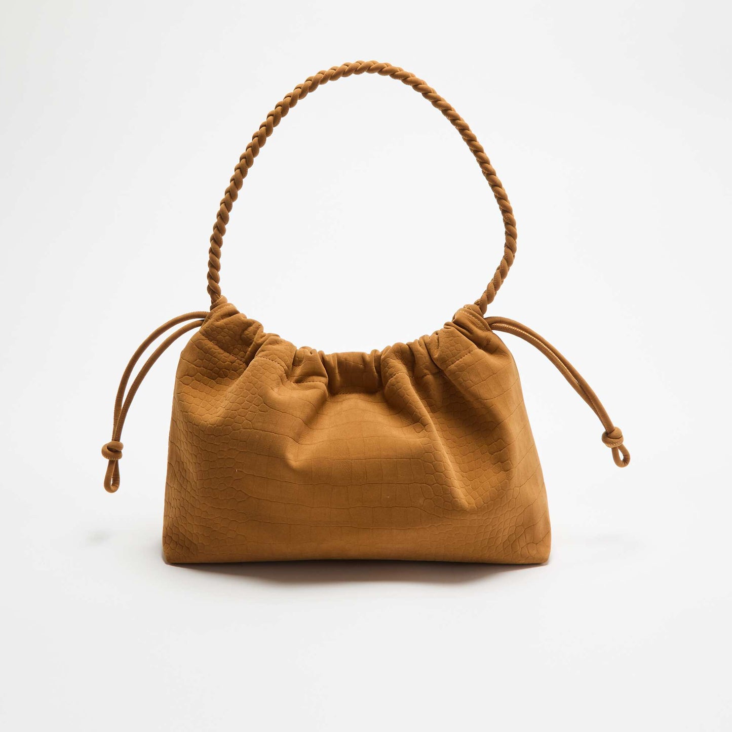 Faux Suede Bucket Bag BEIGE