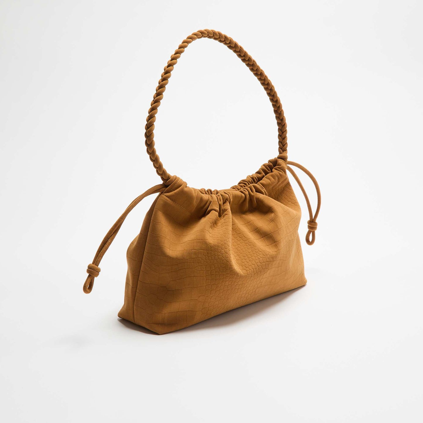 Faux Suede Bucket Bag BEIGE