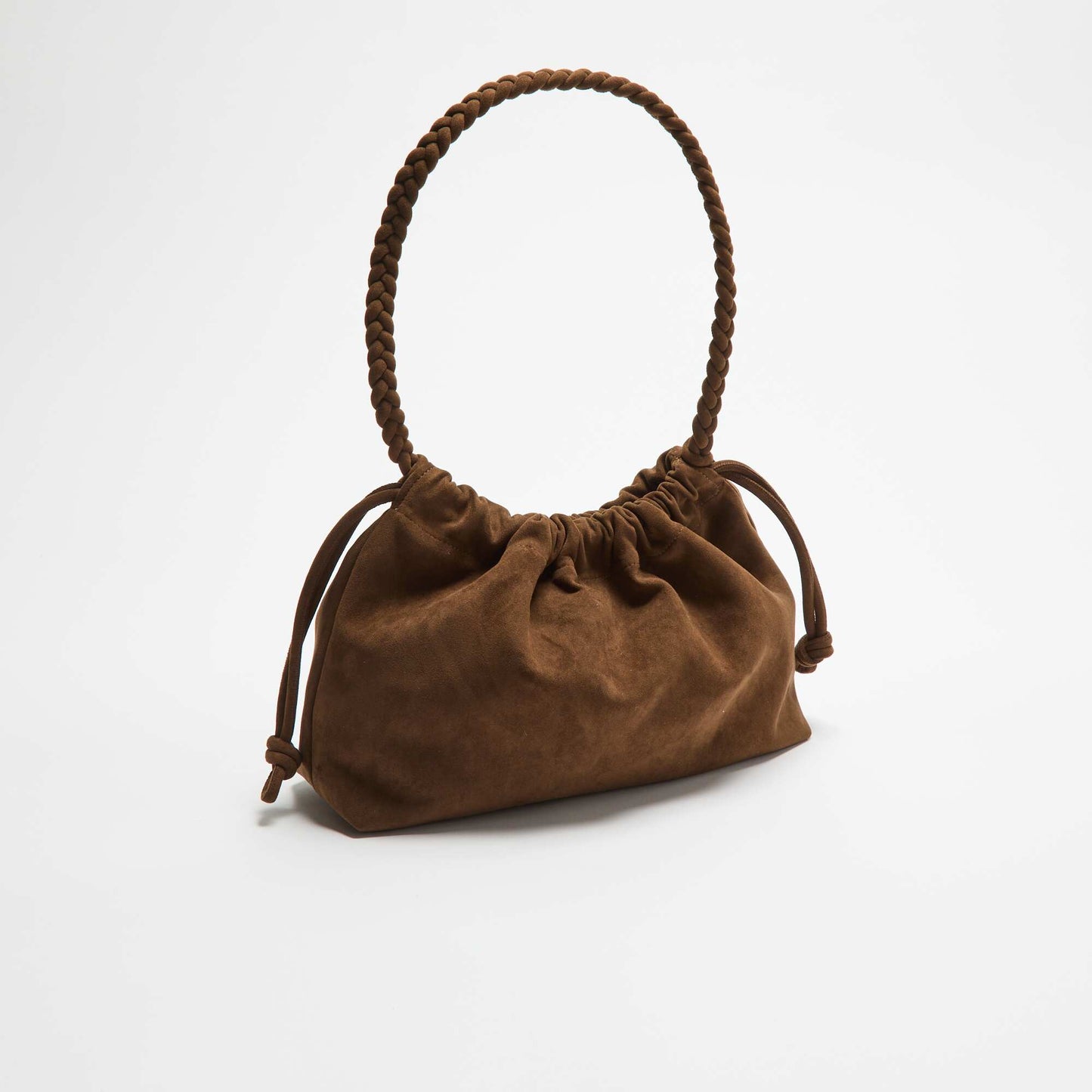 Faux Suede Bucket Bag KHAKI