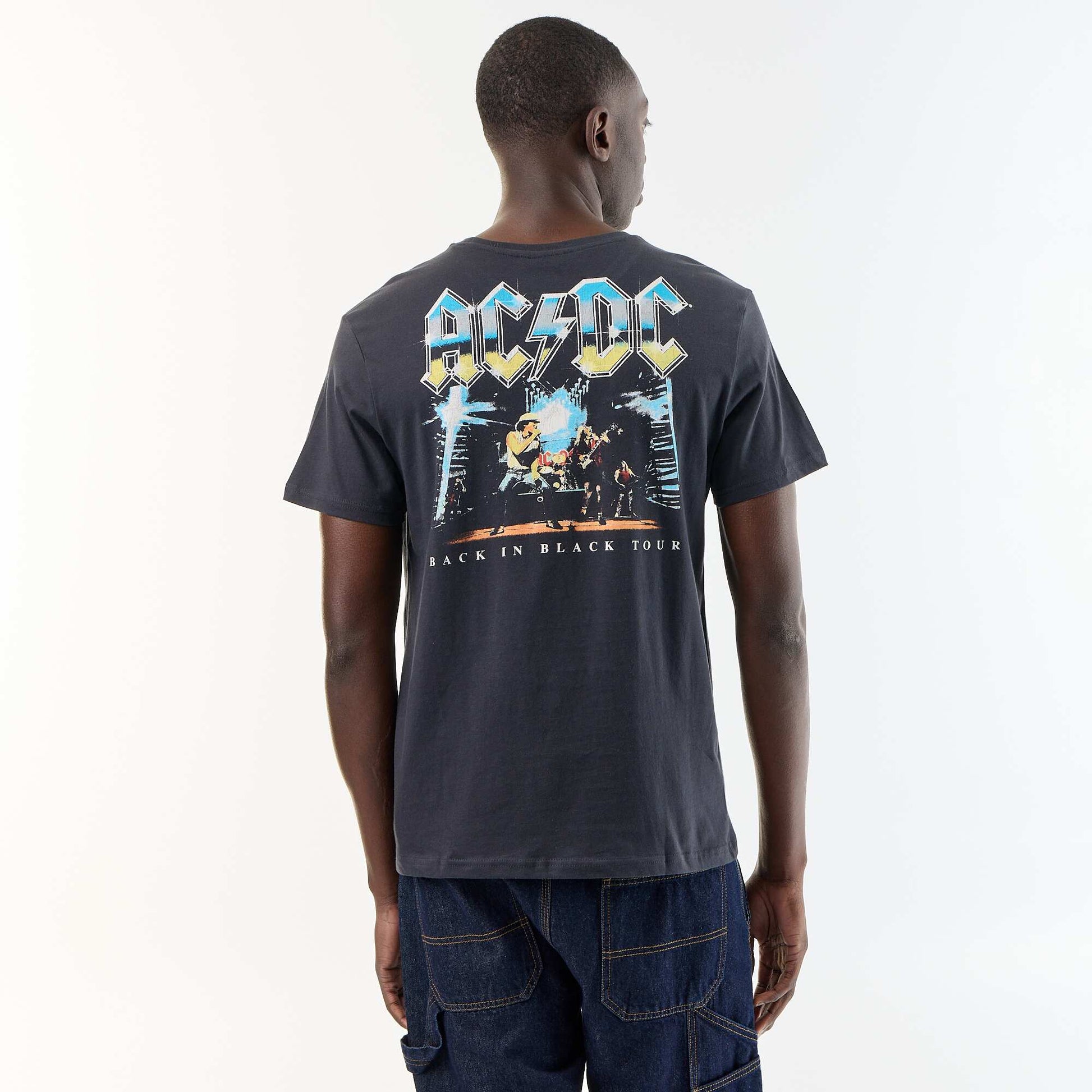 Short-sleeved 'AC DC' T-shirt BLACK
