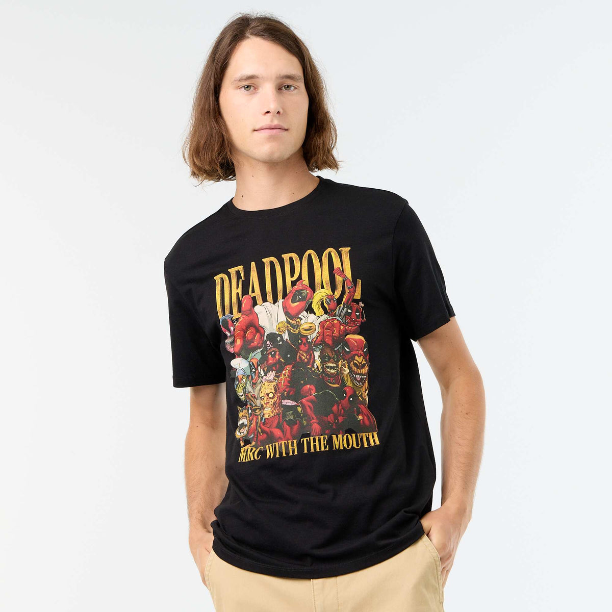 'Deadpool' 'Marvel' Short-Sleeved T-Shirt BLACK