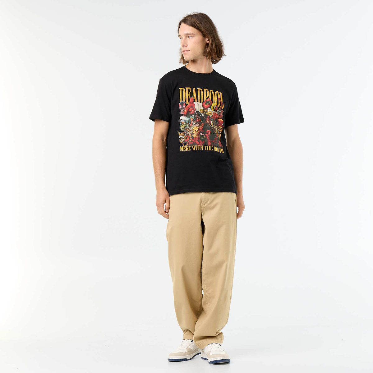 'Deadpool' 'Marvel' Short-Sleeved T-Shirt BLACK