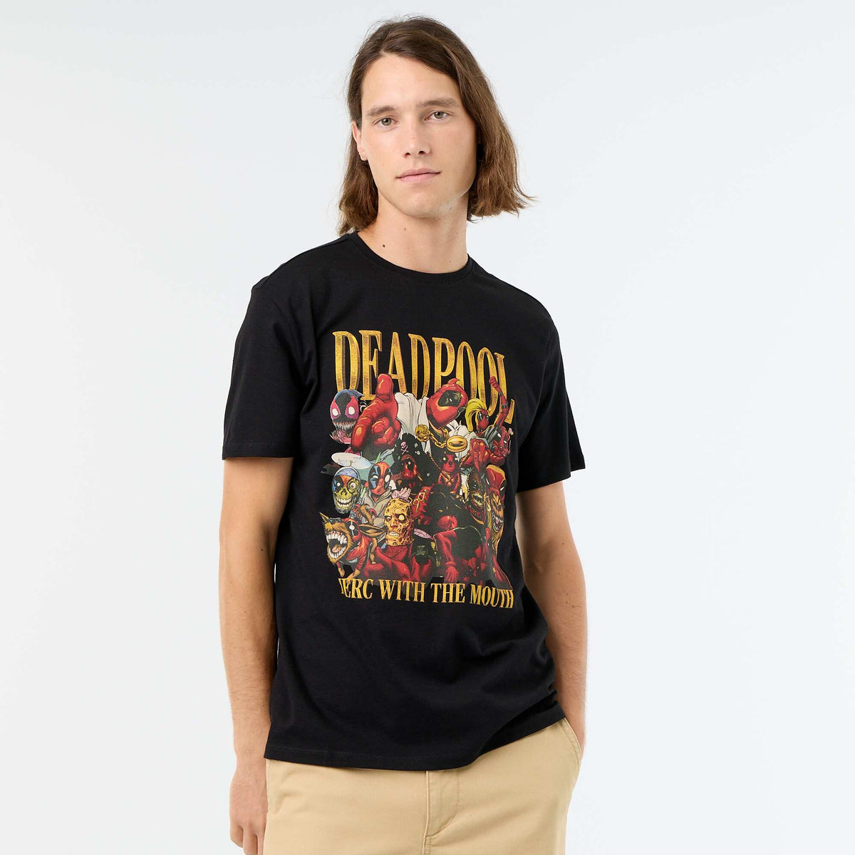 'Deadpool' 'Marvel' Short-Sleeved T-Shirt BLACK