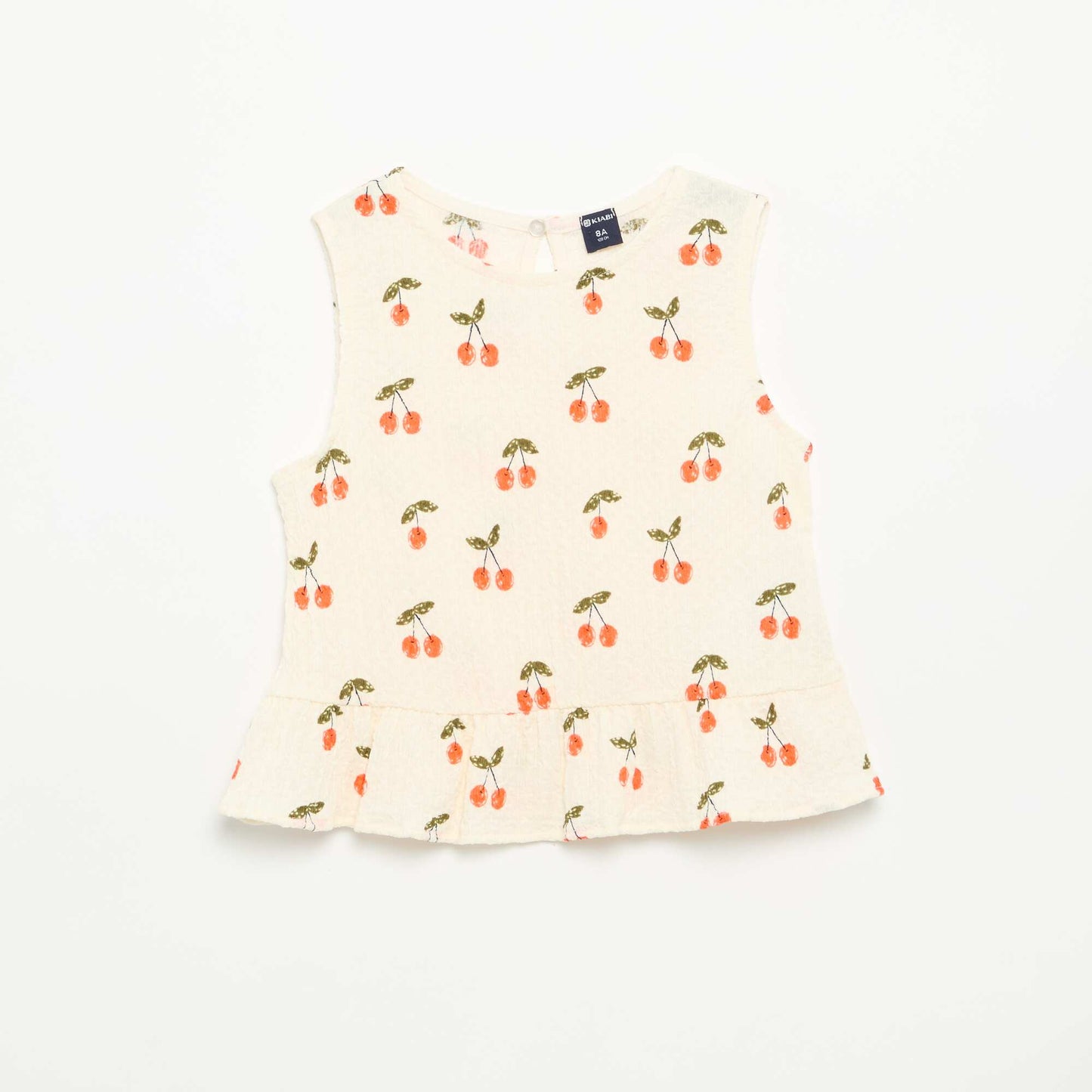 Waffle-Knit Sleeveless Blouse WHITE
