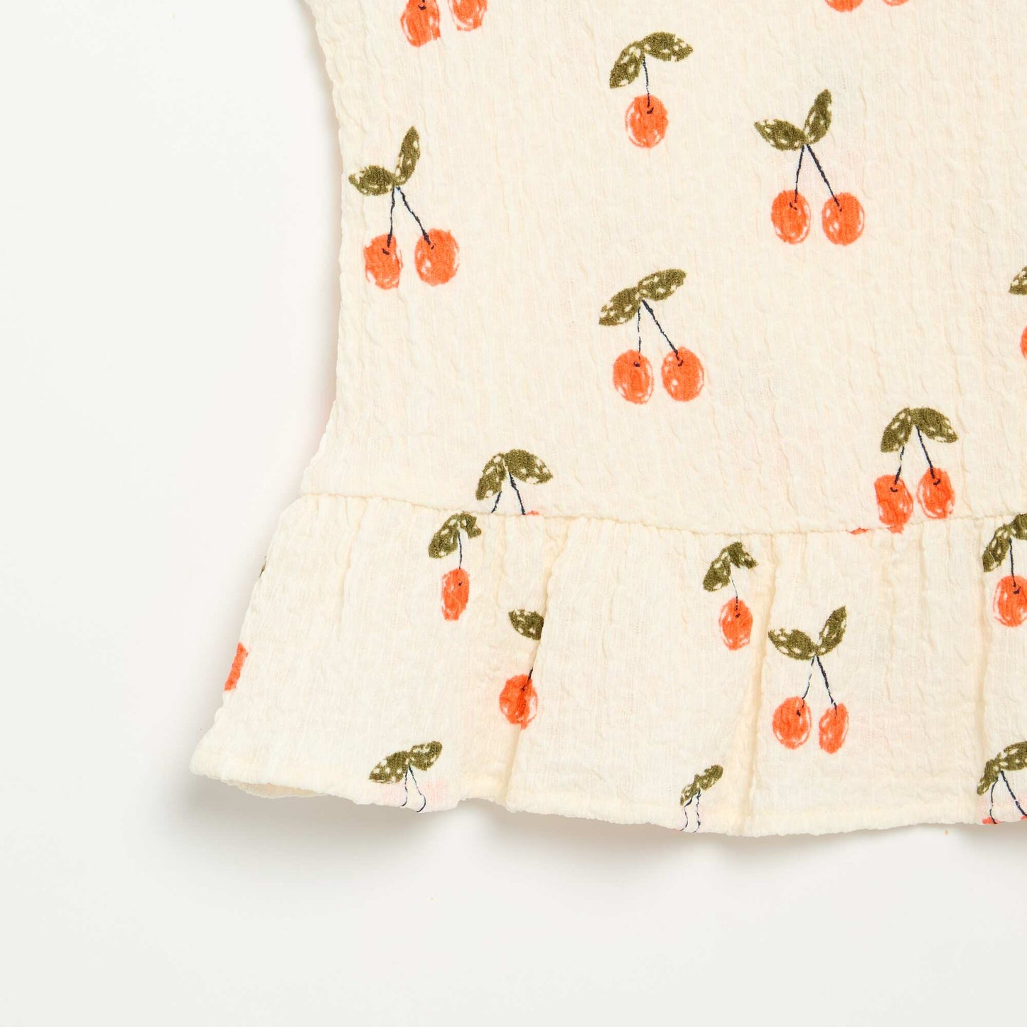 Waffle-Knit Sleeveless Blouse WHITE