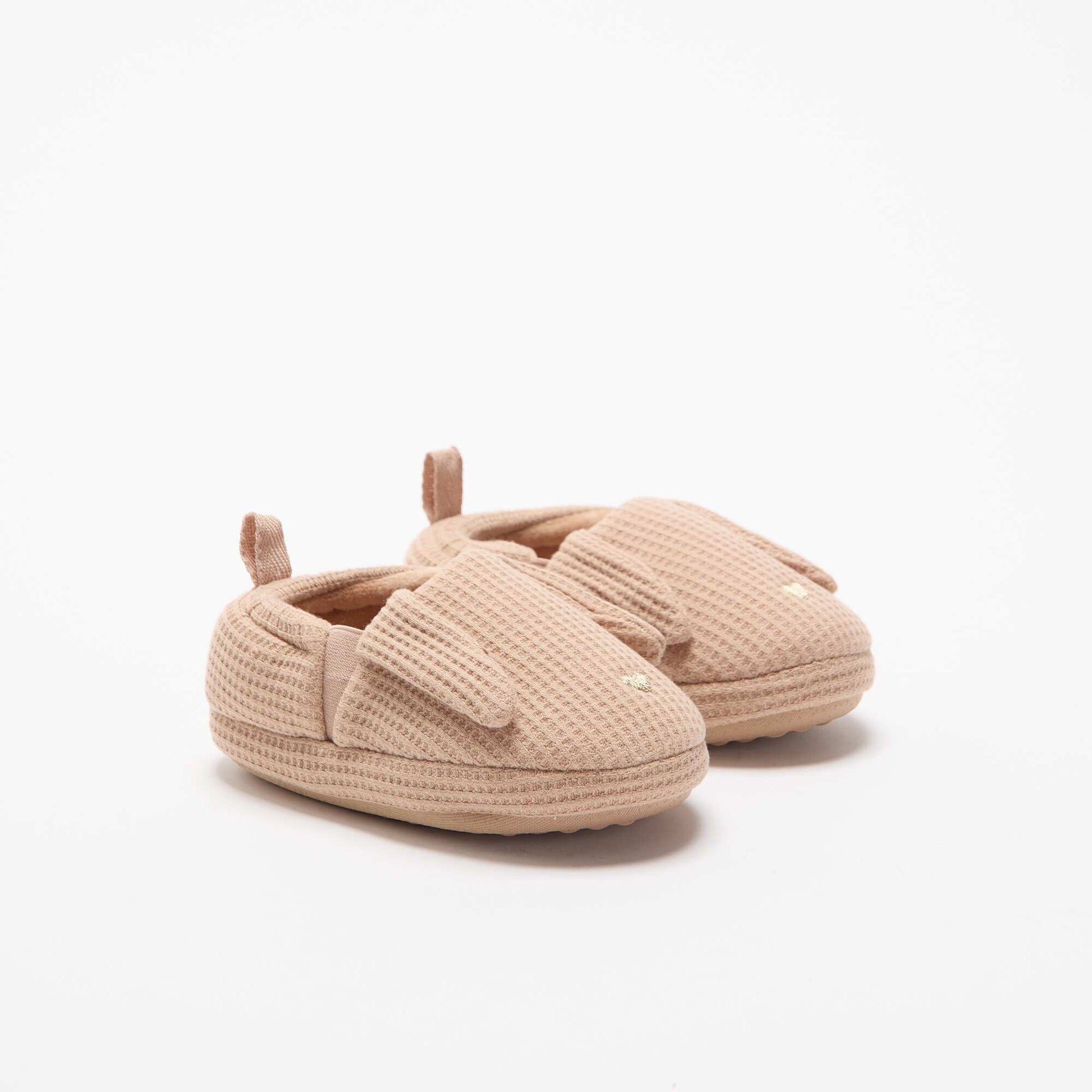 Waffle Knit Slippers BROWN