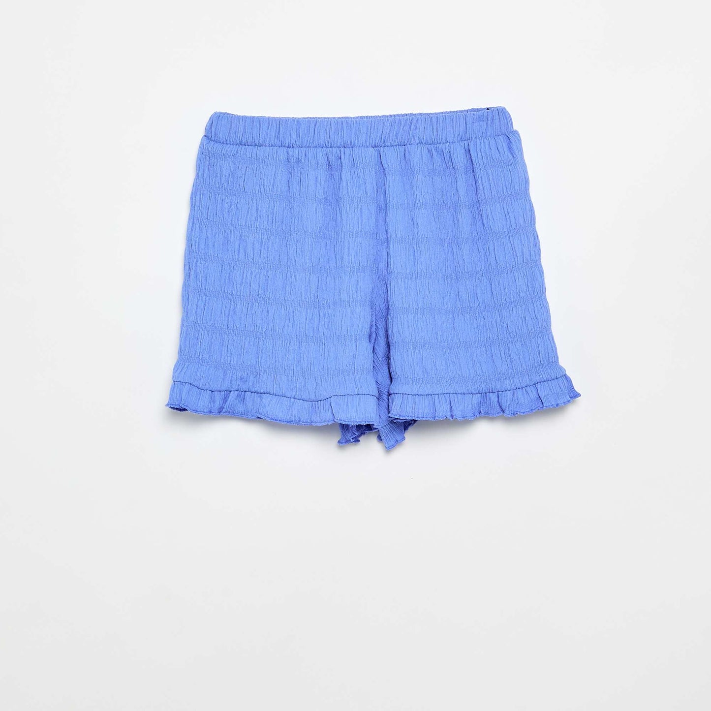Solid Waffle Knit Shorts BLUE