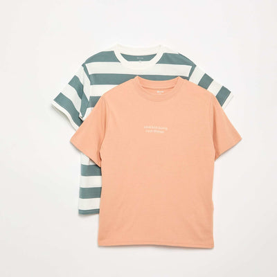 2-Pack Printed Short-Sleeved T-shirts BEIGE