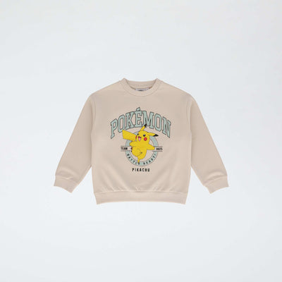 Printed \'Pokémon\' \'Pikachu\' Sweatshirt BEIGE