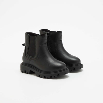 Faux Leather Boots BLACK
