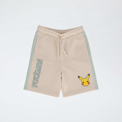 Printed 'Pokémon' 'Pikachu' Shorts BEIGE