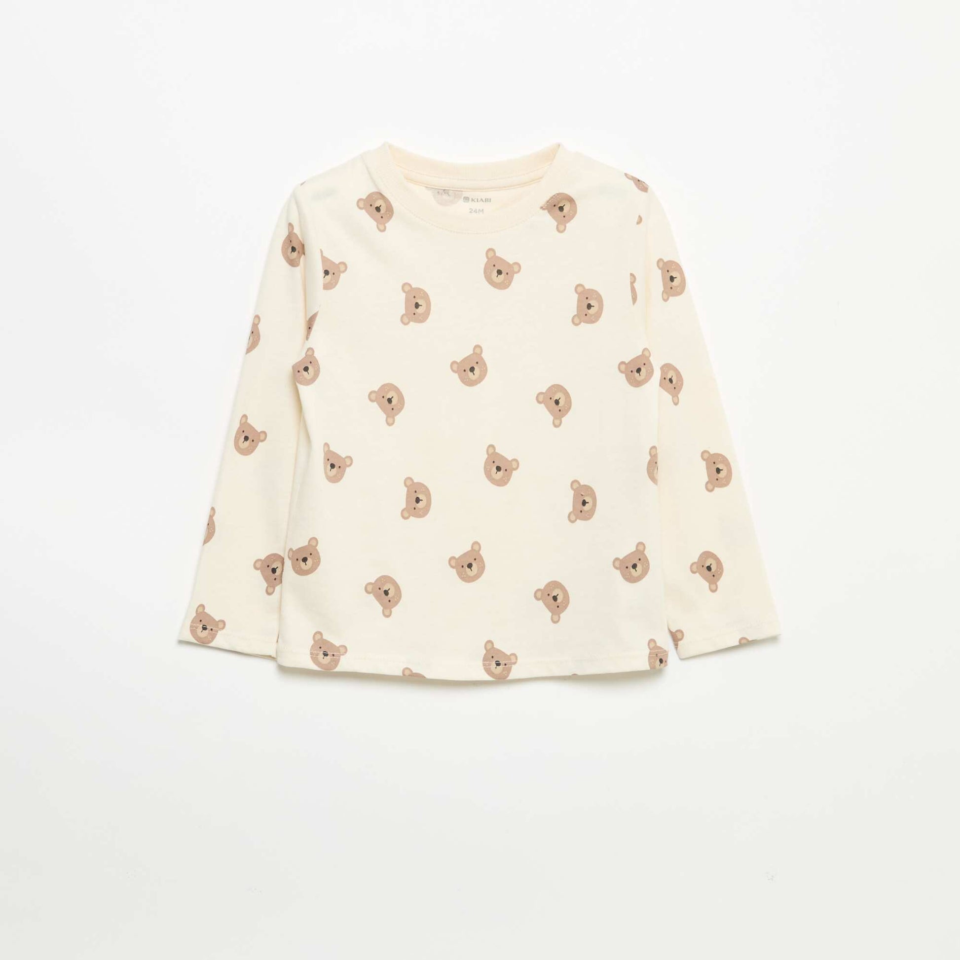 Pack of 3 long-sleeved t-shirts BEIGE
