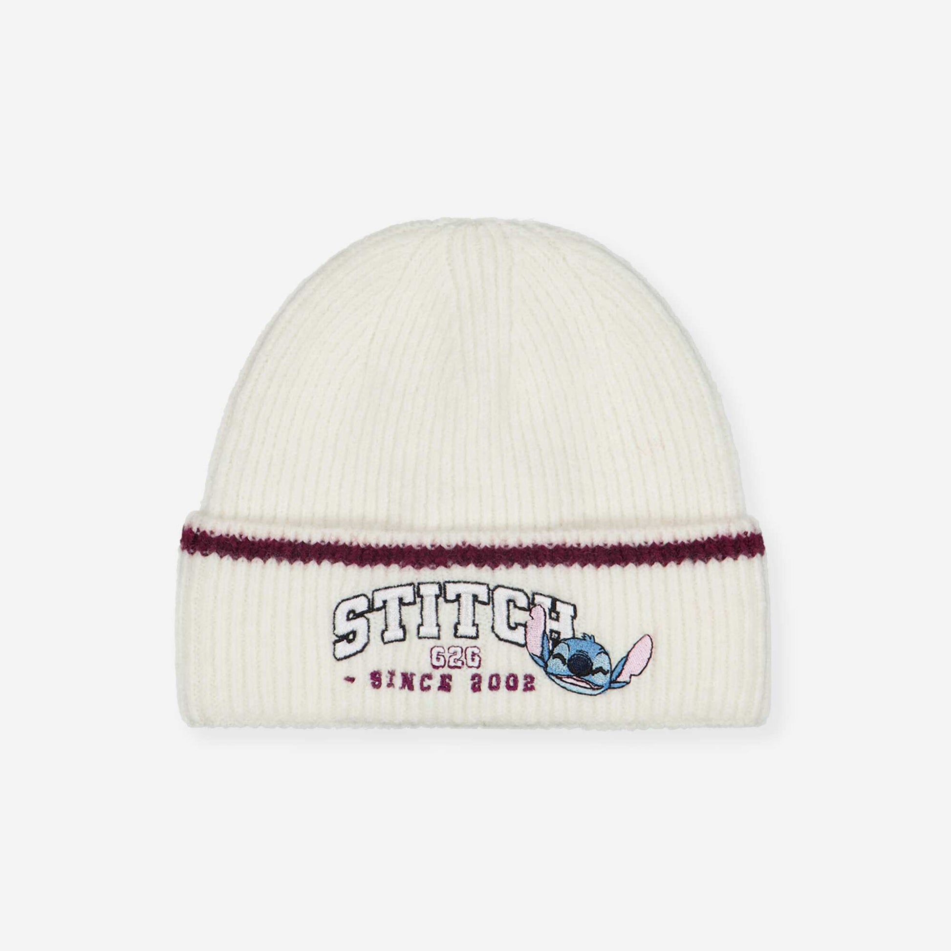 'Stitch' Beanie with Fold-Over Cuff BEIGE