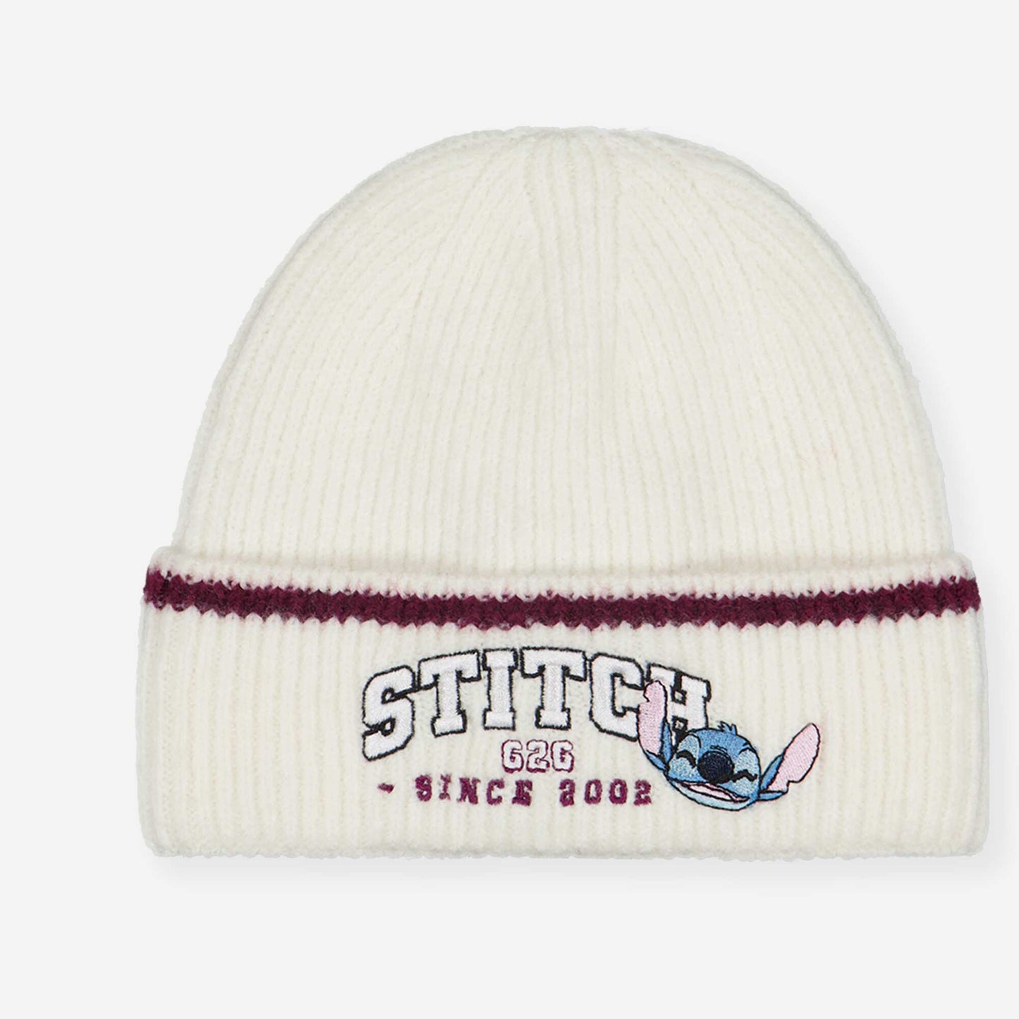 'Stitch' Beanie with Fold-Over Cuff BEIGE