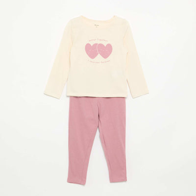 2-piece jersey pyjamas BEIGE