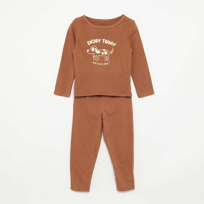 2-piece jersey pyjamas BROWN