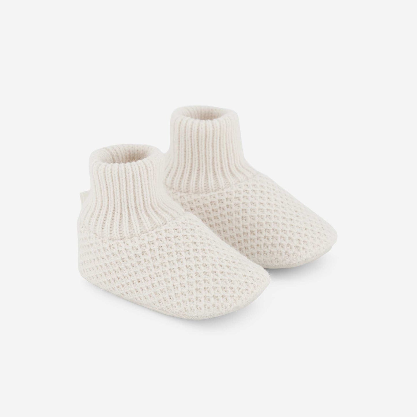 Knitted high-top booties BEIGE
