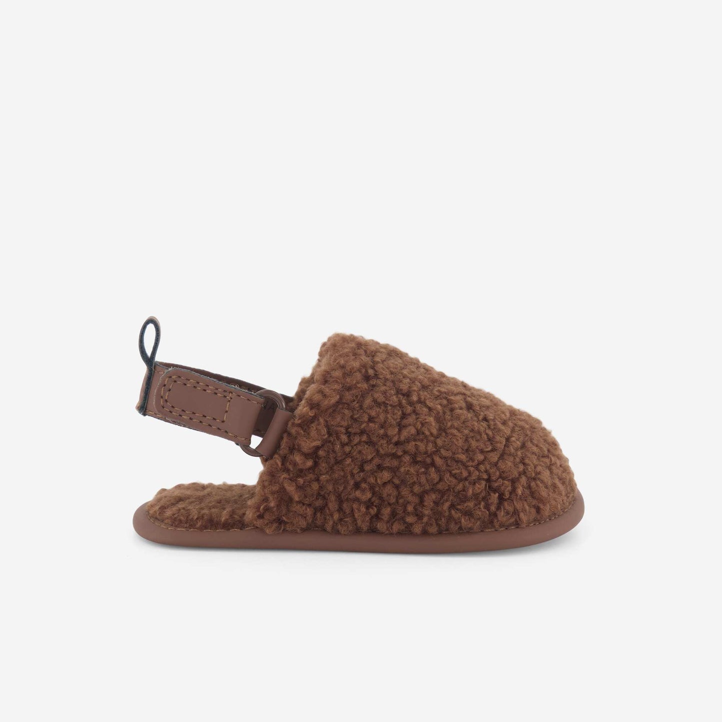 Mule Slippers with Securing Straps BROWN