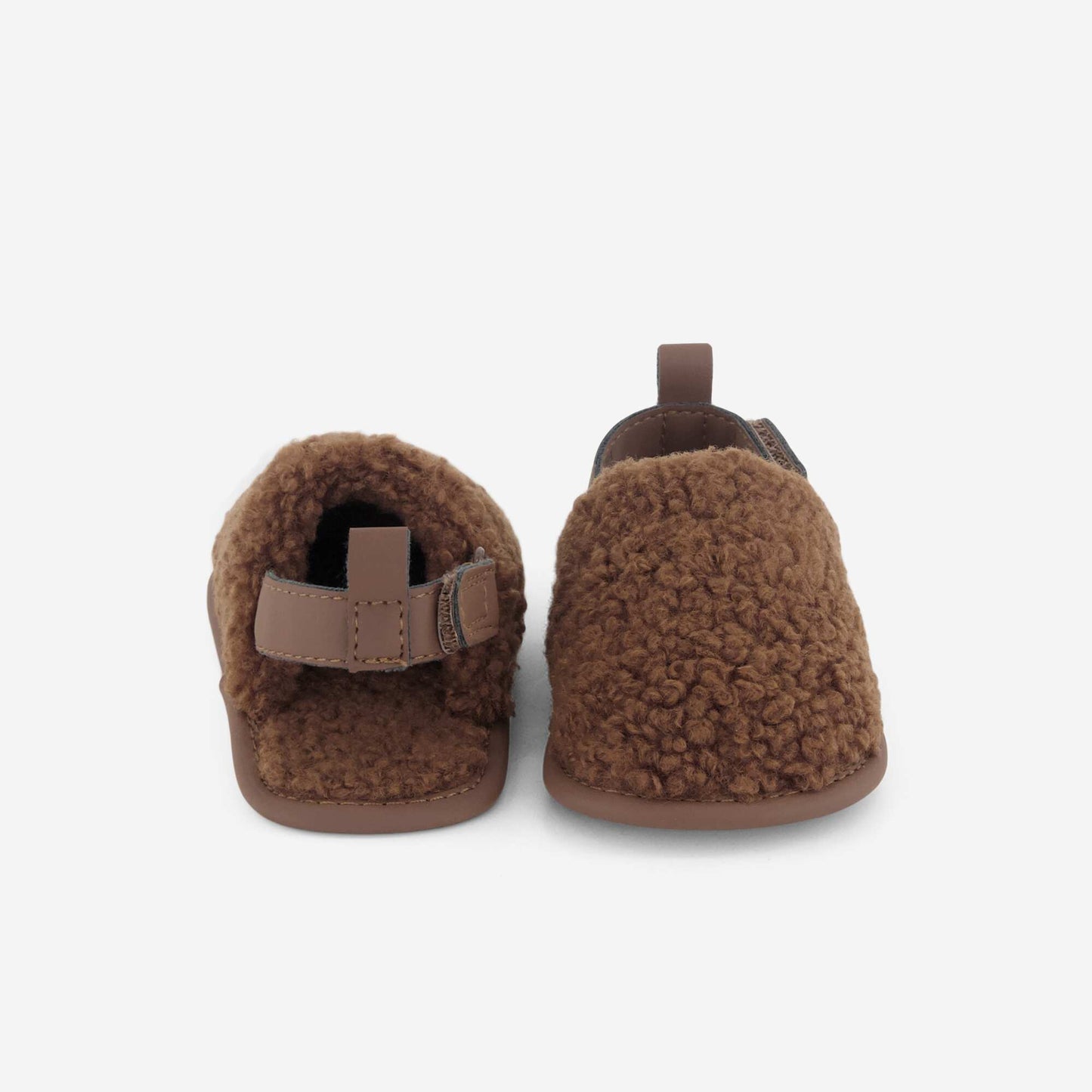 Mule Slippers with Securing Straps BROWN