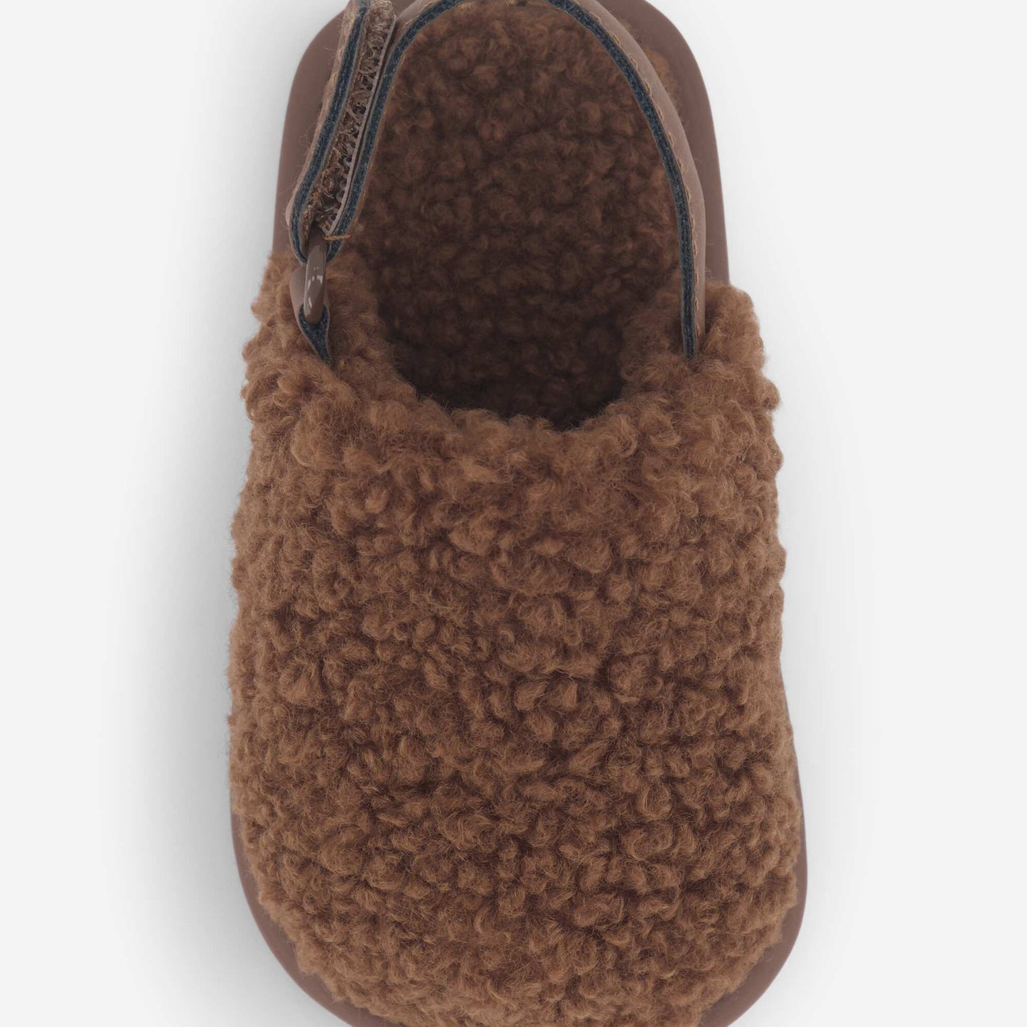 Mule Slippers with Securing Straps BROWN