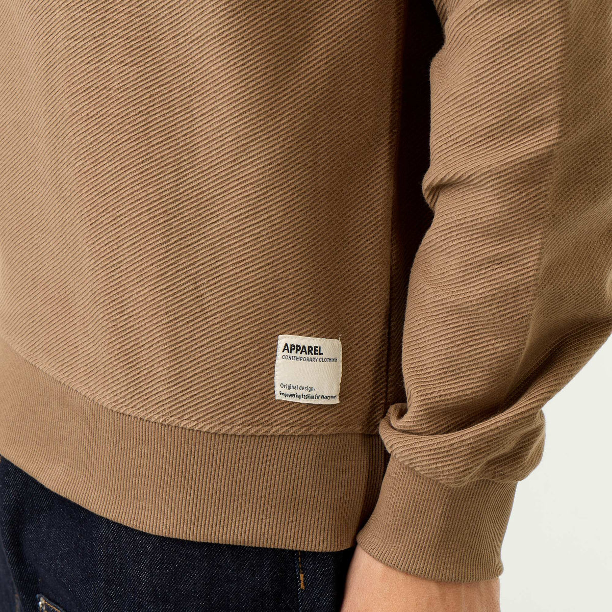 Ribbed Fine-Gauge Knit Sweater BROWN