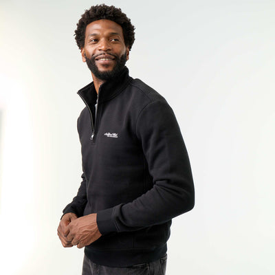 Quarter-zip sweatshirt BLACK