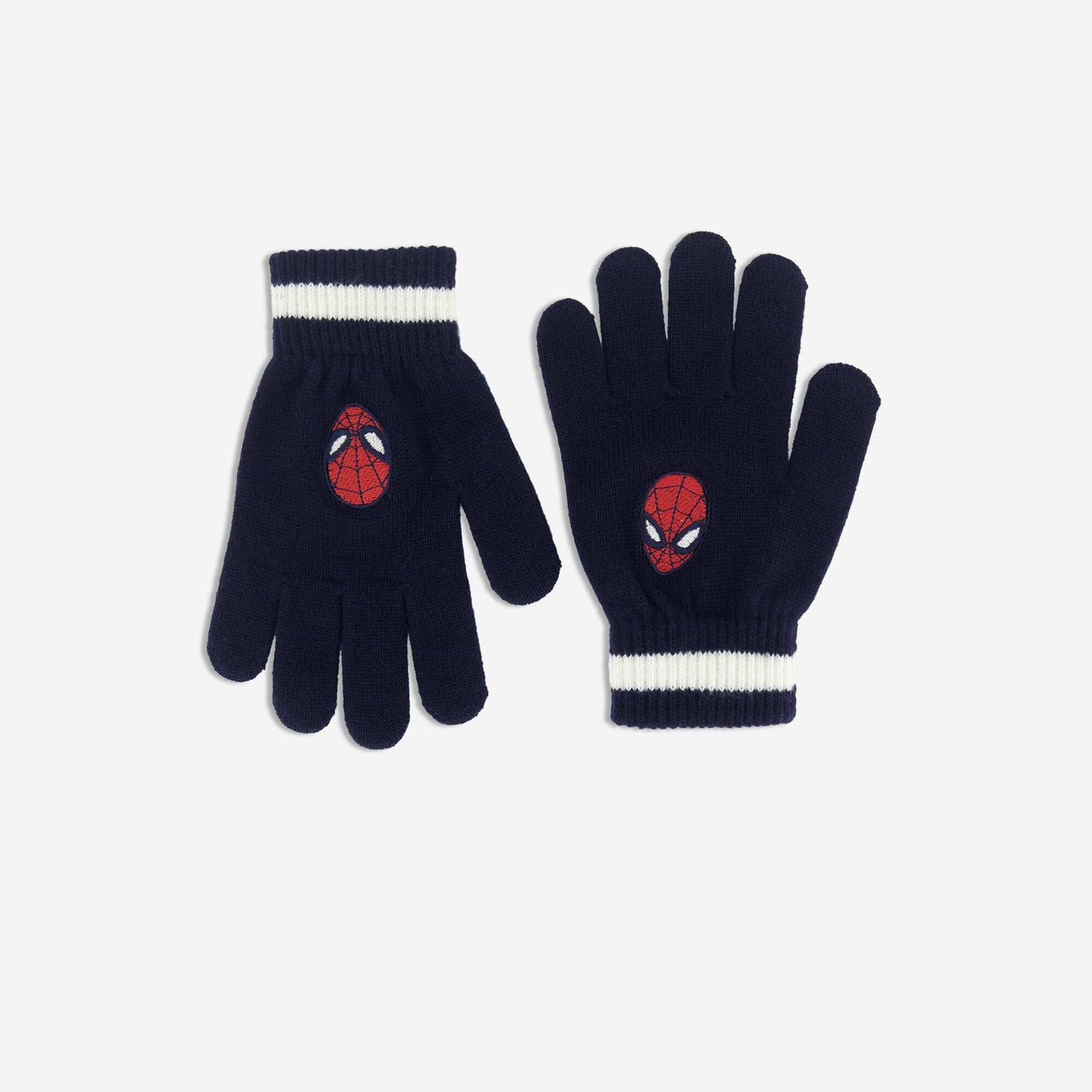 Ribbed knit 'Spiderman' gloves BLUE