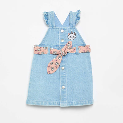 Sleeveless denim dress BLUE