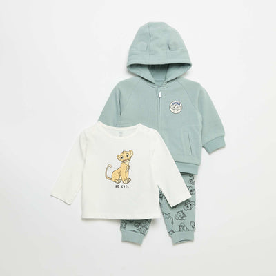Disney 3-Piece Set - Sweatshirt + Trousers + Long-Sleeved T-Shirt GREEN
