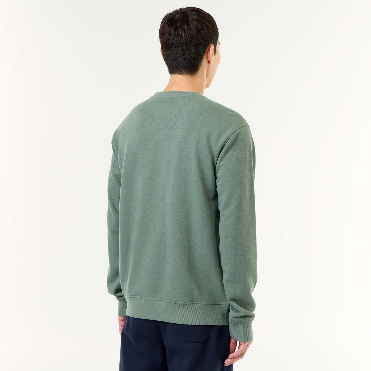 Solid Crew Neck French Terry Sweatshirt GREEN
