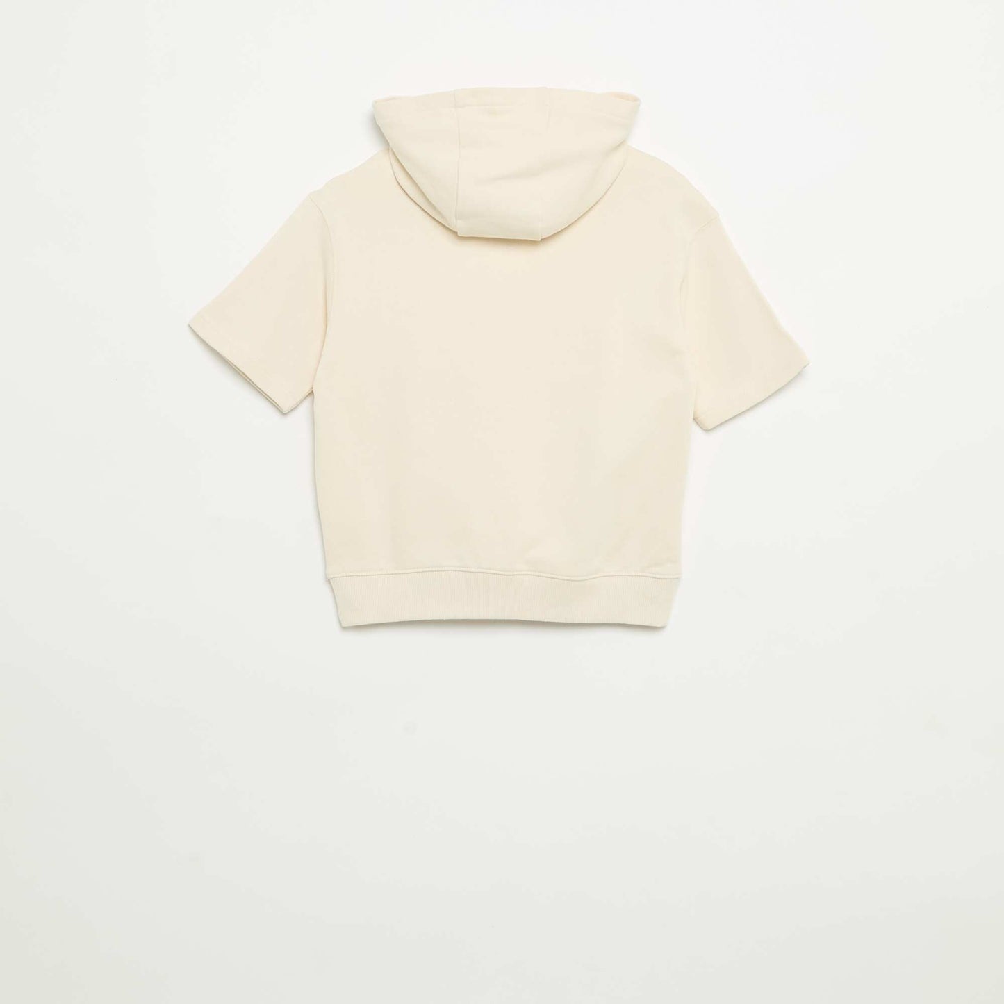 Hooded short-sleeved sweatshirt ECRU