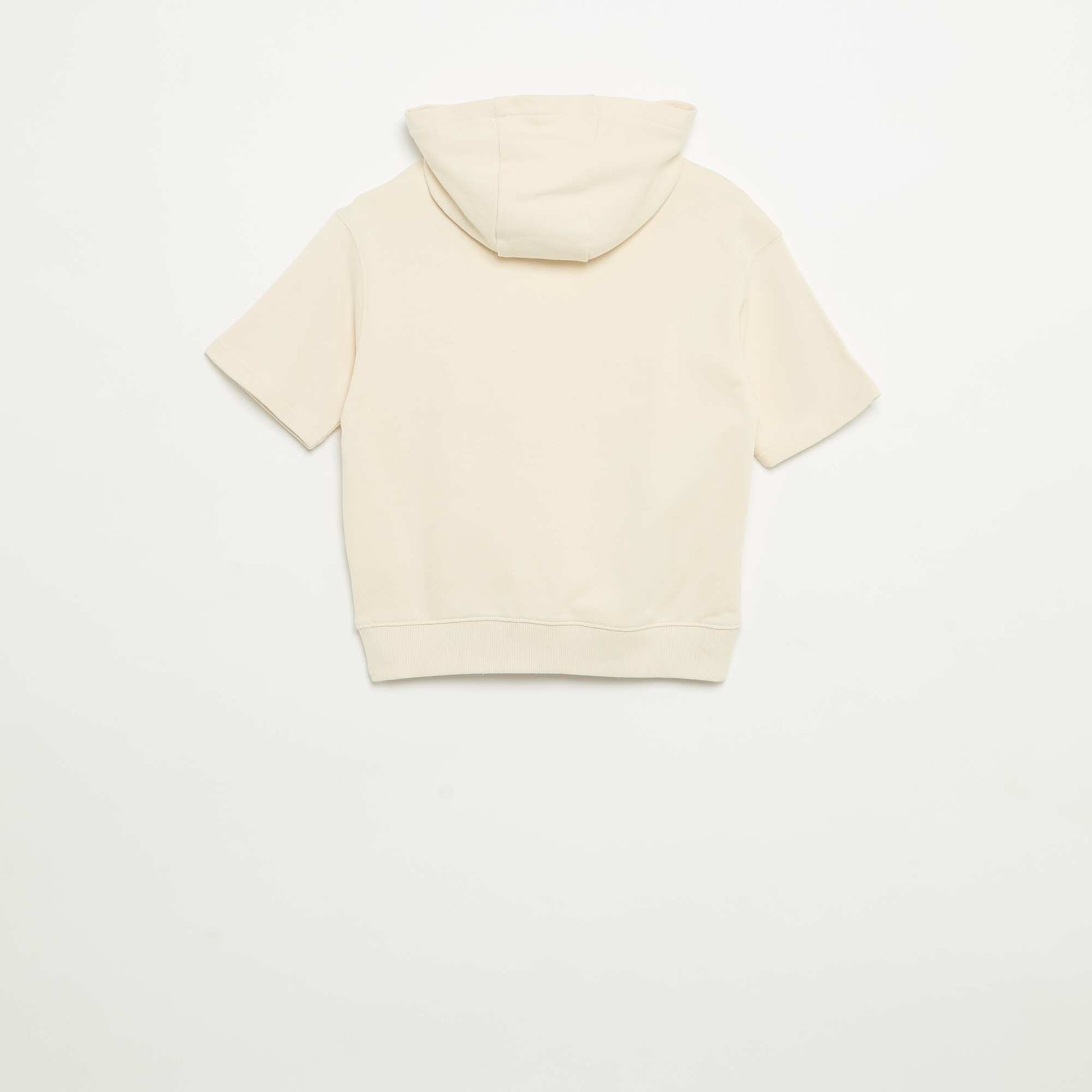 Hooded short-sleeved sweatshirt ECRU
