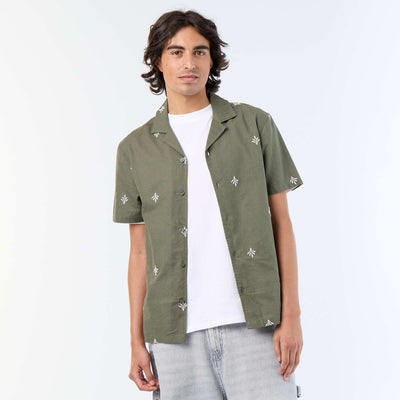 Embroidered Short-Sleeved Shirt GREEN