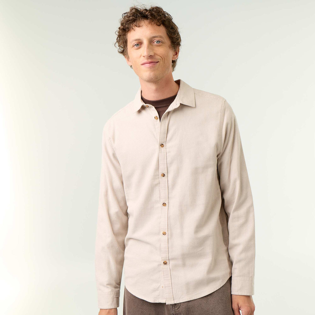 Checked Shirt BEIGE