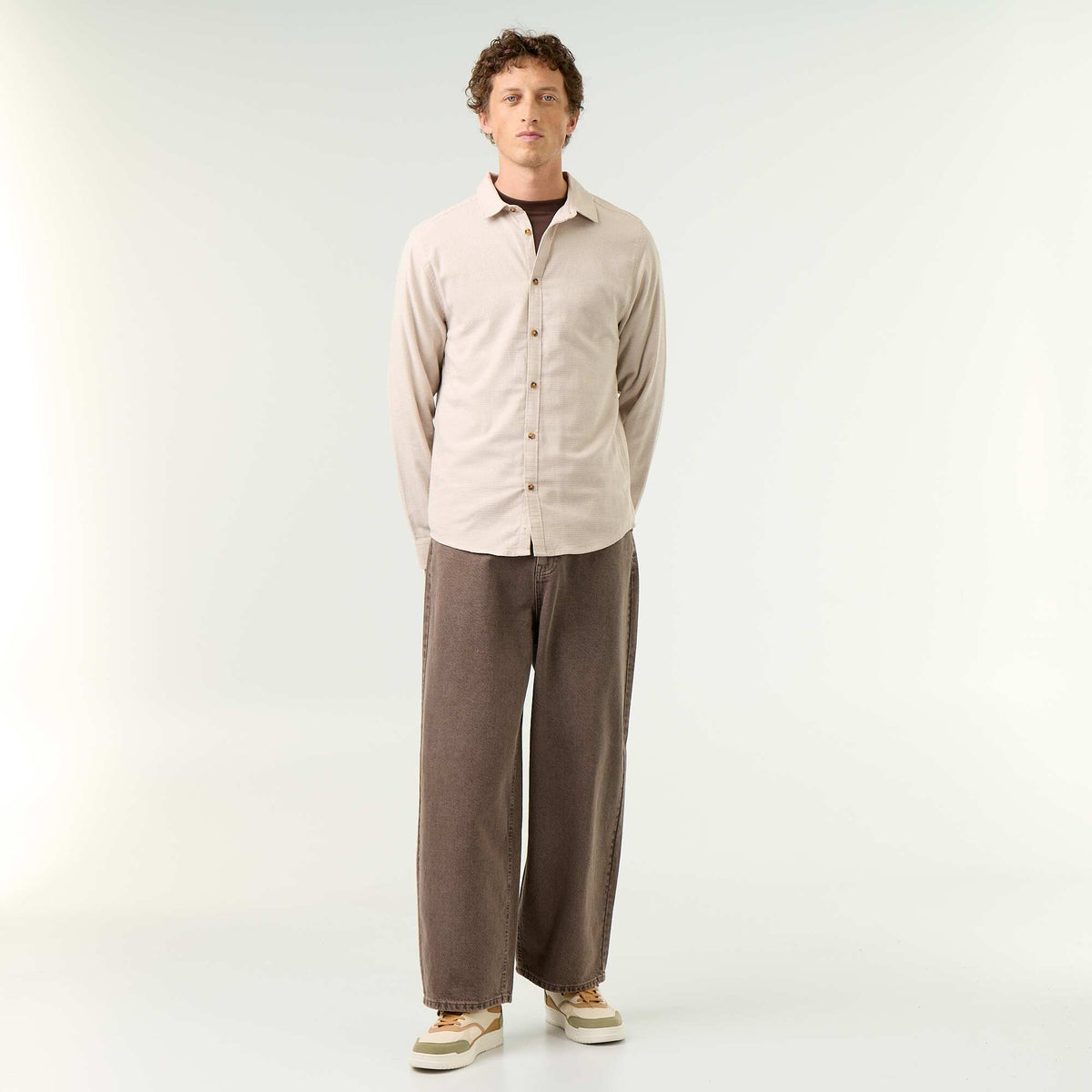 Checked Shirt BEIGE