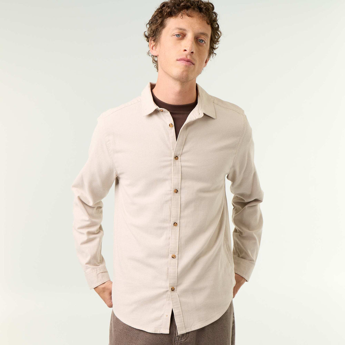 Checked Shirt BEIGE