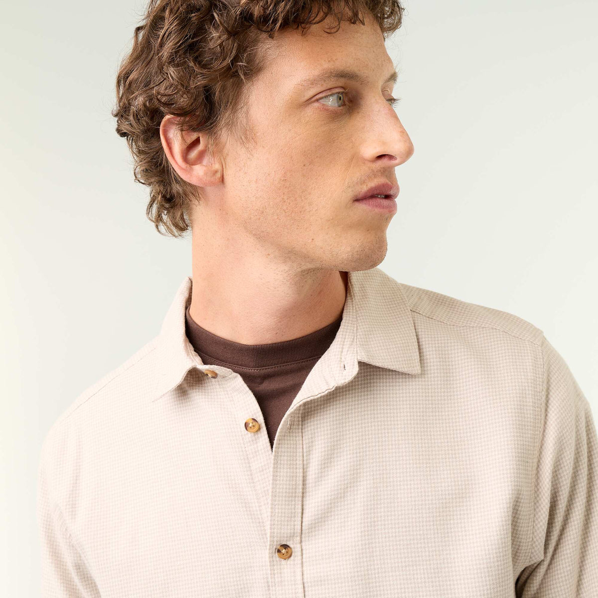 Checked Shirt BEIGE